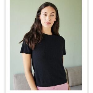 Saks Fifth Avenue 100% cashmere short sleeve sweater shirt